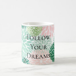 Stijlvolle Chic Pink Mint Groene Bloemen Koffiemok