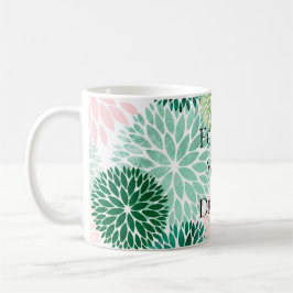 Stijlvolle Chic Pink Mint Groene Bloemen Koffiemok