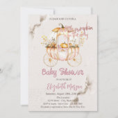 Stijlvolle Chic pompoen Carriage Baby shower Kaart (Voorkant)