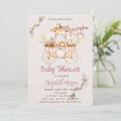 Stijlvolle Chic pompoen Carriage Baby shower Kaart (Staand voorkant)