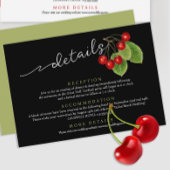 Stijlvolle Chic Red Cherry Black Sage Wedding Deta Informatiekaartje