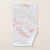 Stijlvolle Chic Roos Gold Folie Marmer Monogram Bad Handdoek (Handdoek)