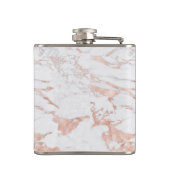 Stijlvolle Chic Roos Gold Folie Marmer Monogram Heupfles (Achterkant)