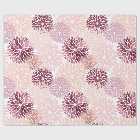 Stijlvolle Chic Roze Bloem Cadeaupapier (Vlak)