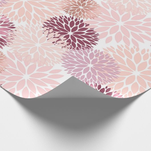 Stijlvolle Chic Roze Bloem Cadeaupapier (Hoek)