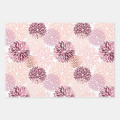 Stijlvolle Chic Roze Bloem Inpakpapier Vel (Voorkant)