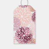 Stijlvolle Chic Roze Bloemachtige Bruiloft Cadeaulabel (Achterkant)