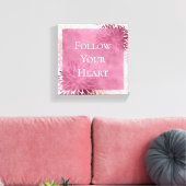 Stijlvolle Chic Roze Bloemig Canvas Afdruk (Insitu (Woonkamer))