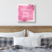 Stijlvolle Chic Roze Bloemig Canvas Afdruk (Insitu (Slaapkamer))