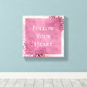 Stijlvolle Chic Roze Bloemig Canvas Afdruk (Insitu (Houten vloer))