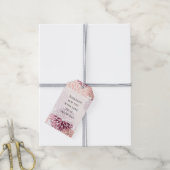 Stijlvolle Chic Roze Bloemige Bruiloftsdouche Cadeaulabel (Met Touw)