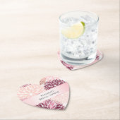 Stijlvolle Chic Roze Bloemrijke Bruids Bruiloft Kartonnen Onderzetters (Insitu)