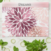 Stijlvolle chic roze bloemrijke bruids-shower theedoek (Gevouwen)