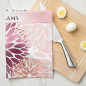 Stijlvolle chic roze bloemrijke bruids-shower theedoek (Quarter Fold)