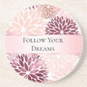 Stijlvolle chic roze bloemrijke bruids-shower zandsteen onderzetter (Voorkant)