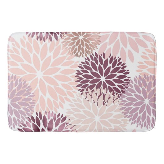 Stijlvolle chic roze bloemrijke bruidsdouche badmat (Voorkant)