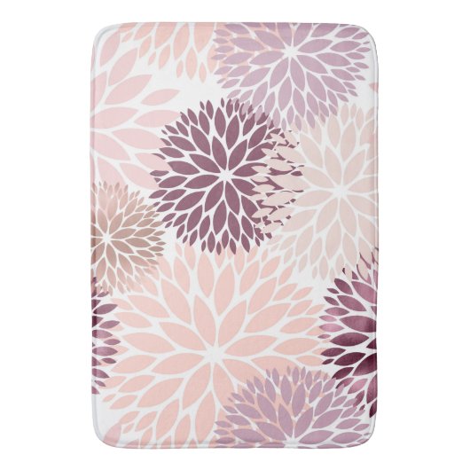 Stijlvolle chic roze bloemrijke bruidsdouche badmat (Voorkant Verticaal)