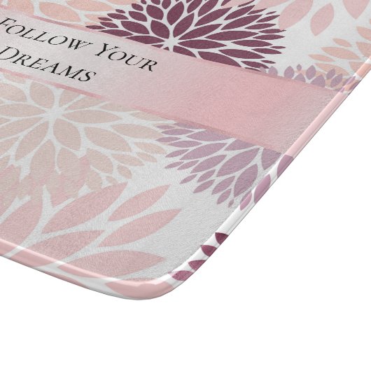 Stijlvolle chic roze bloemrijke bruidsdouche snijplank (Hoek)