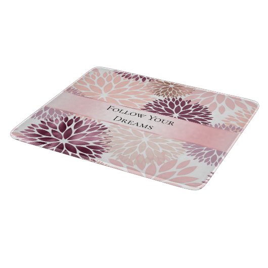 Stijlvolle chic roze bloemrijke bruidsdouche snijplank (Hoek)