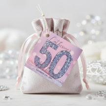 Stijlvolle Chic Roze en Zilveren Lovertjes 50e Ver
