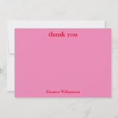 Stijlvolle Chic Roze Rood Aangepaste Bruiloftsdouc Bedankkaart (Voorkant)