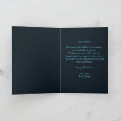 Stijlvolle Chic Sapphire Blue en Black 45th Birthd Kaart (Binnen)