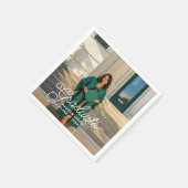 Stijlvolle Chic Script Aangepaste Foto Afstudeerfe Servet (Hoek)