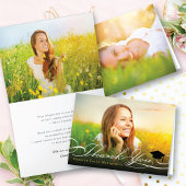 Stijlvolle Chic Script Gradup Afstuderen foto Bedankkaart