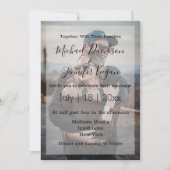 stijlvolle chic script trouw verjaarde foto uitnod notitiekaartje (Voorkant)