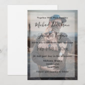 stijlvolle chic script trouw verjaarde foto uitnod notitiekaartje (Voorkant / Achterkant)