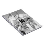 Stijlvolle Chic Vierkante Monogram Trouwfoto Colla Notitieboek (Rechterzijde)
