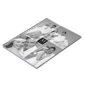 Stijlvolle Chic Vierkante Monogram Trouwfoto Colla Notitieboek (Linkerzijde)