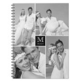 Stijlvolle Chic Vierkante Monogram Trouwfoto Colla Notitieboek (Voorkant)