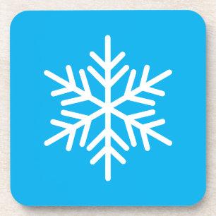 Stijlvolle Chic White Nordic Snowflake op Azure Bl Bier Onderzetter