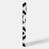Stijlvolle Chic Zwart Ivoor Diamant Ikat Monogram Case-Mate iPhone Case (Achterkant / Rechts)