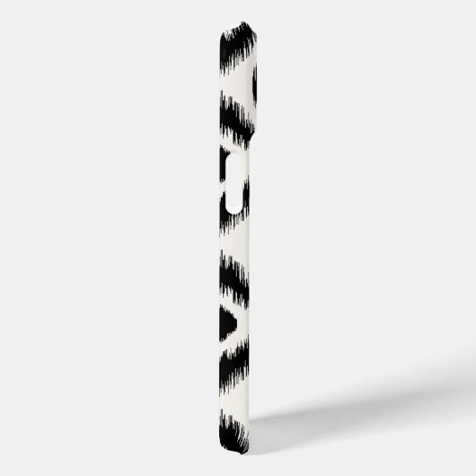 Stijlvolle Chic Zwarte Ivoor Diamanten Ikat Monogr Case-Mate iPhone Case (Achterkant / Rechts)