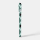 Stijlvolle Chic Zwarte Mint Diamant Ikat Monogram iPhone 15 Case (Linkerkant)