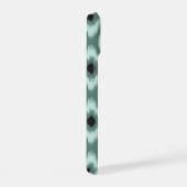 Stijlvolle Chic Zwarte Mint Diamant Ikat Monogram iPhone 15 Case (Rechterkant)