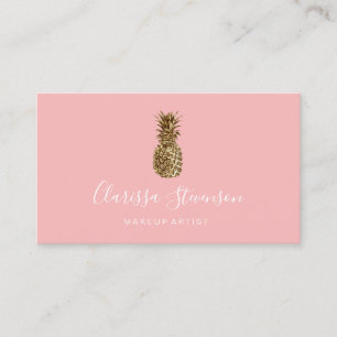 Stijlvolle  chick goudanananas make-up kunstenaar visitekaartje