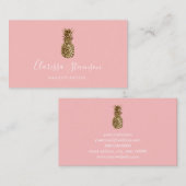 Stijlvolle  chick gouden ananas make-up artiest visitekaartje (Voorkant / Achterkant)