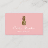 Stijlvolle chick gouden ananas make-up artiest visitekaartje (Voorkant)