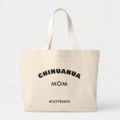 Stijlvolle Chihuahua Dog Mam Bag Minimalist Bold Grote Tote Bag (Voorkant)