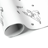 Stijlvolle Chihuahua: gepersonaliseerde lijnkunst Cadeaupapier (Rol Hoek)