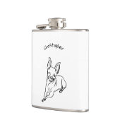 Stijlvolle Chihuahua: gepersonaliseerde lijnkunst Heupfles (Links)