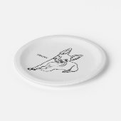 Stijlvolle Chihuahua: gepersonaliseerde lijnkunst  Papieren Bordje (Gekanteld)