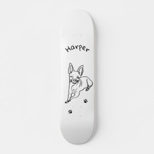 Stijlvolle Chihuahua: gepersonaliseerde lijnkunst  Persoonlijk Skateboard