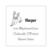 Stijlvolle Chihuahua: gepersonaliseerde lijnkunst  Rubberstempel (Afrduk)