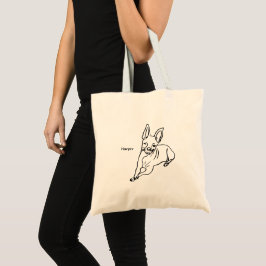 Stijlvolle Chihuahua: gepersonaliseerde lijnkunst Tote Bag