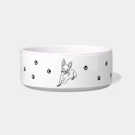Stijlvolle Chihuahua: Persoonlijke Lijnkunst Decor Voerbakje