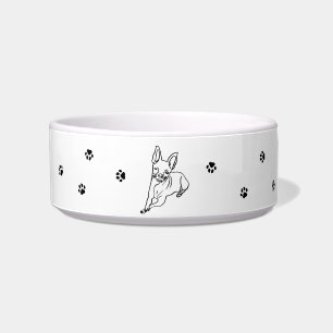 Stijlvolle Chihuahua: Persoonlijke Lijnkunst Decor Voerbakje